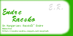 endre racsko business card